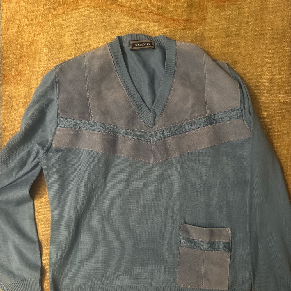 Saxony Vintage Large Sweater Genuine Leather